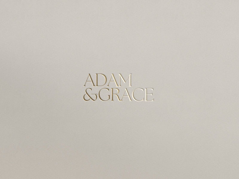 AG Logo Set - modern minimal logo template, embossed Adam and Grace wordmark