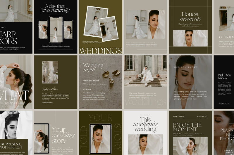 AG Social Media Templates 2.0 — 60 editable Canva Instagram templates for wedding photographers