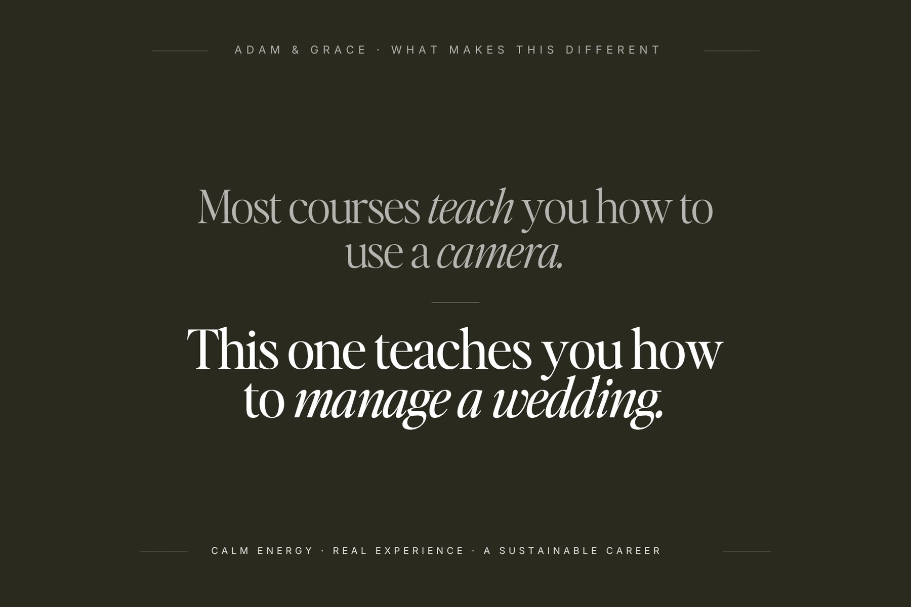 How to be a Wedding Photographer Course