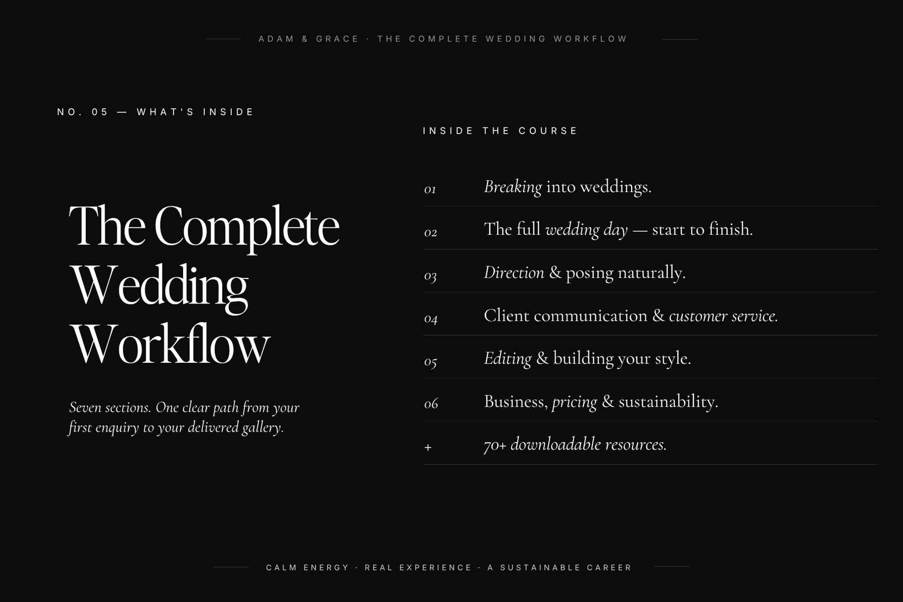 How to be a Wedding Photographer Course