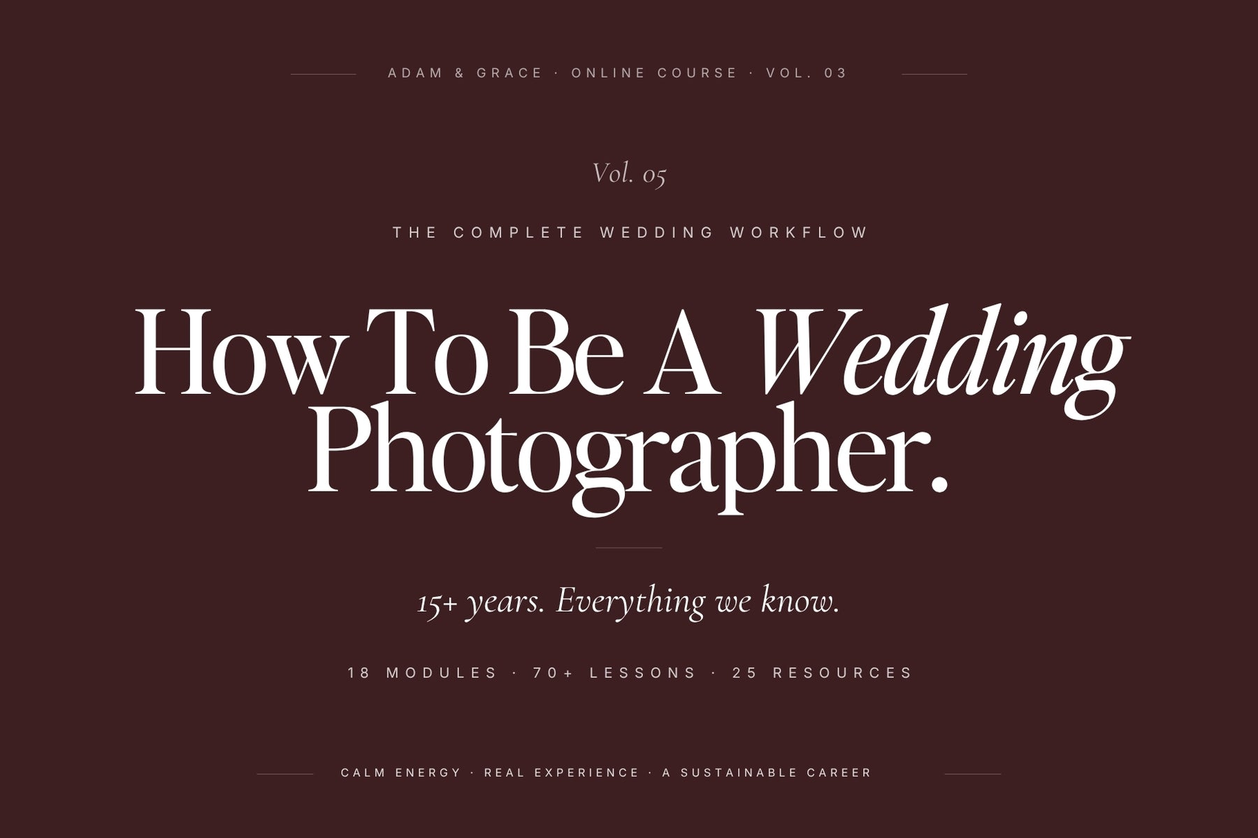 How to be a Wedding Photographer Course
