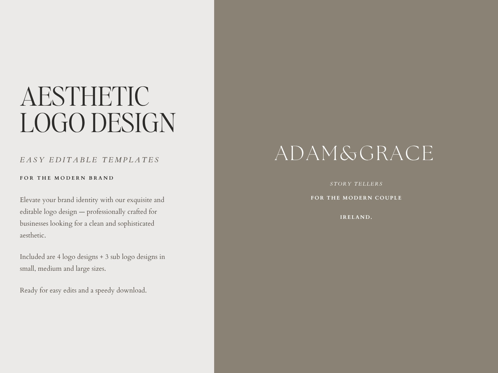 Aesthetic logo design - editable Canva logo template set