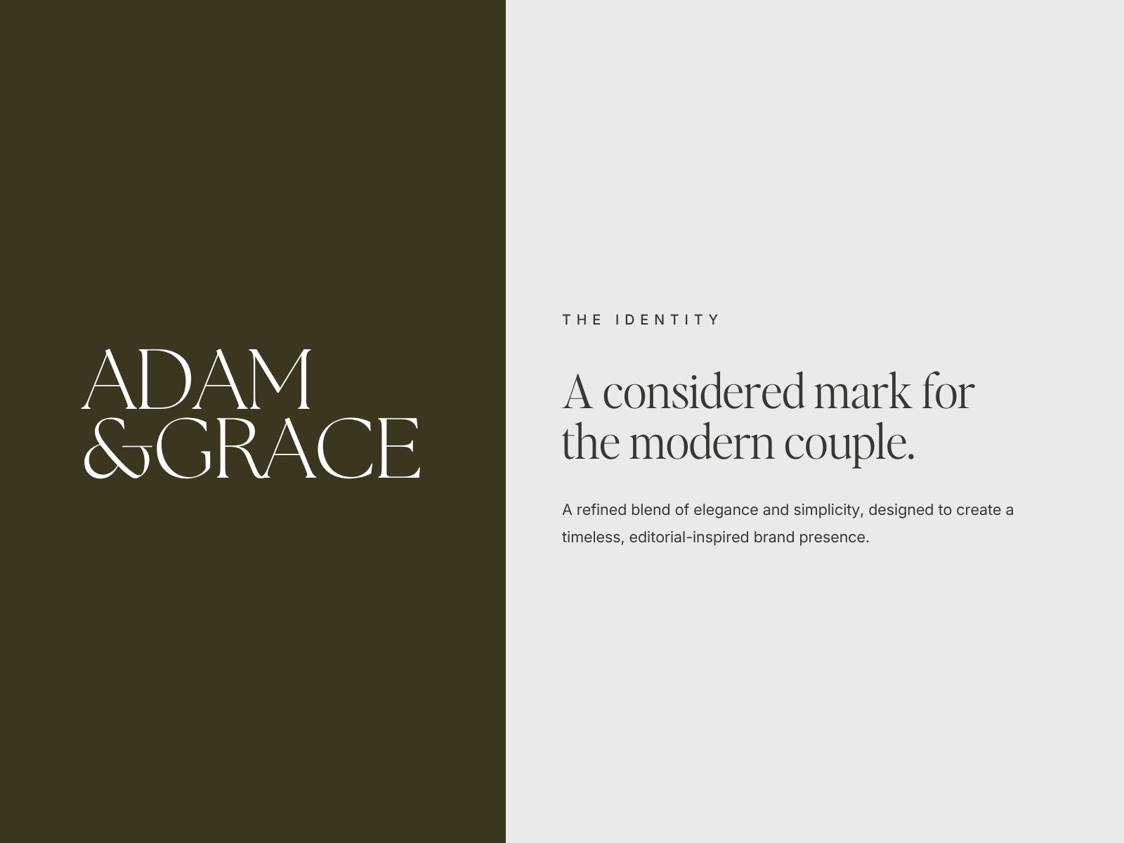 A considered logo mark for the modern couple