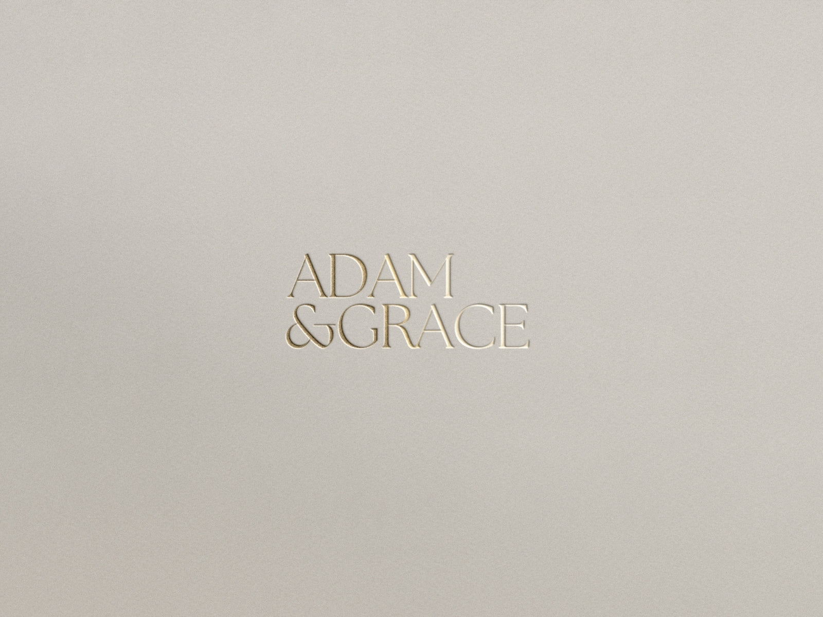 AG Logo Set - modern minimal logo template, embossed Adam and Grace wordmark