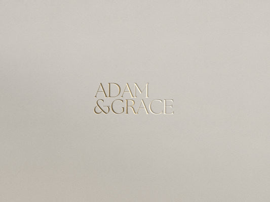 AG Logo Set - modern minimal logo template, embossed Adam and Grace wordmark