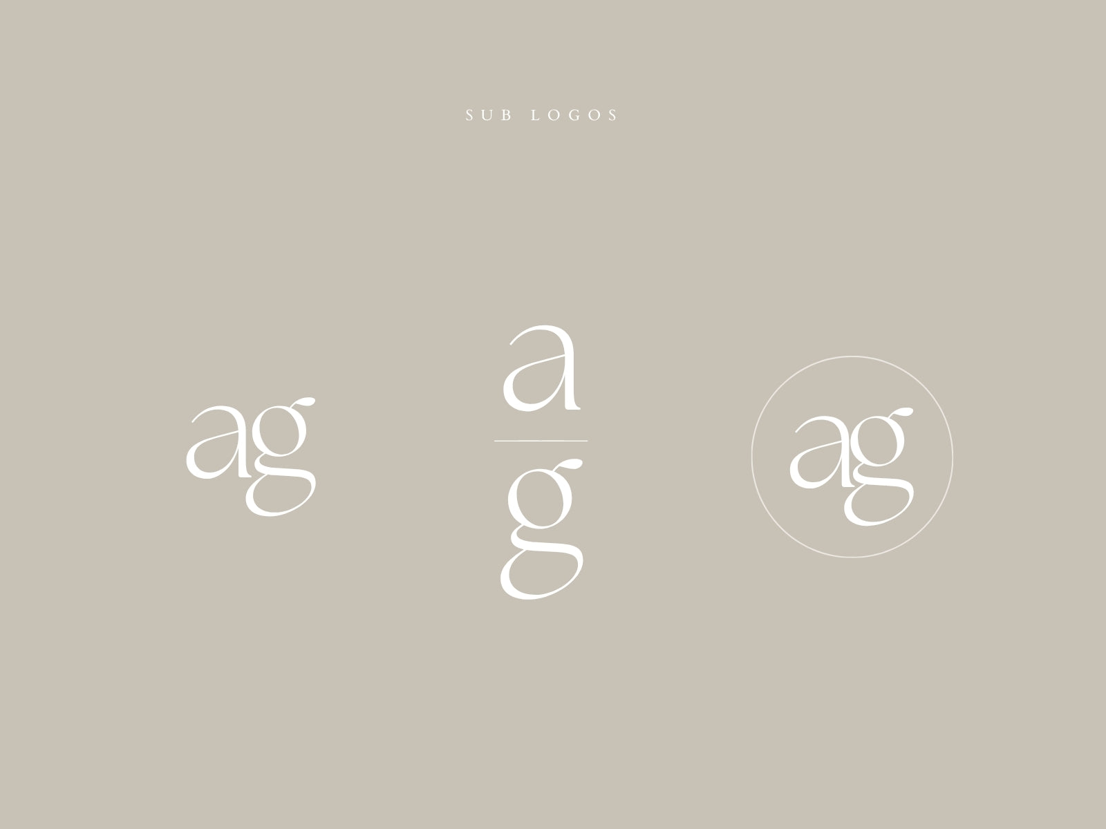 Minimal ag monogram and submark logo variations