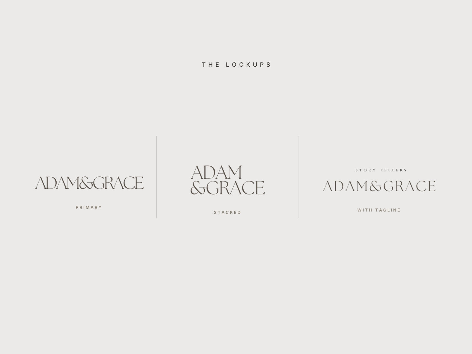 Adam and Grace primary and secondary logo lockups