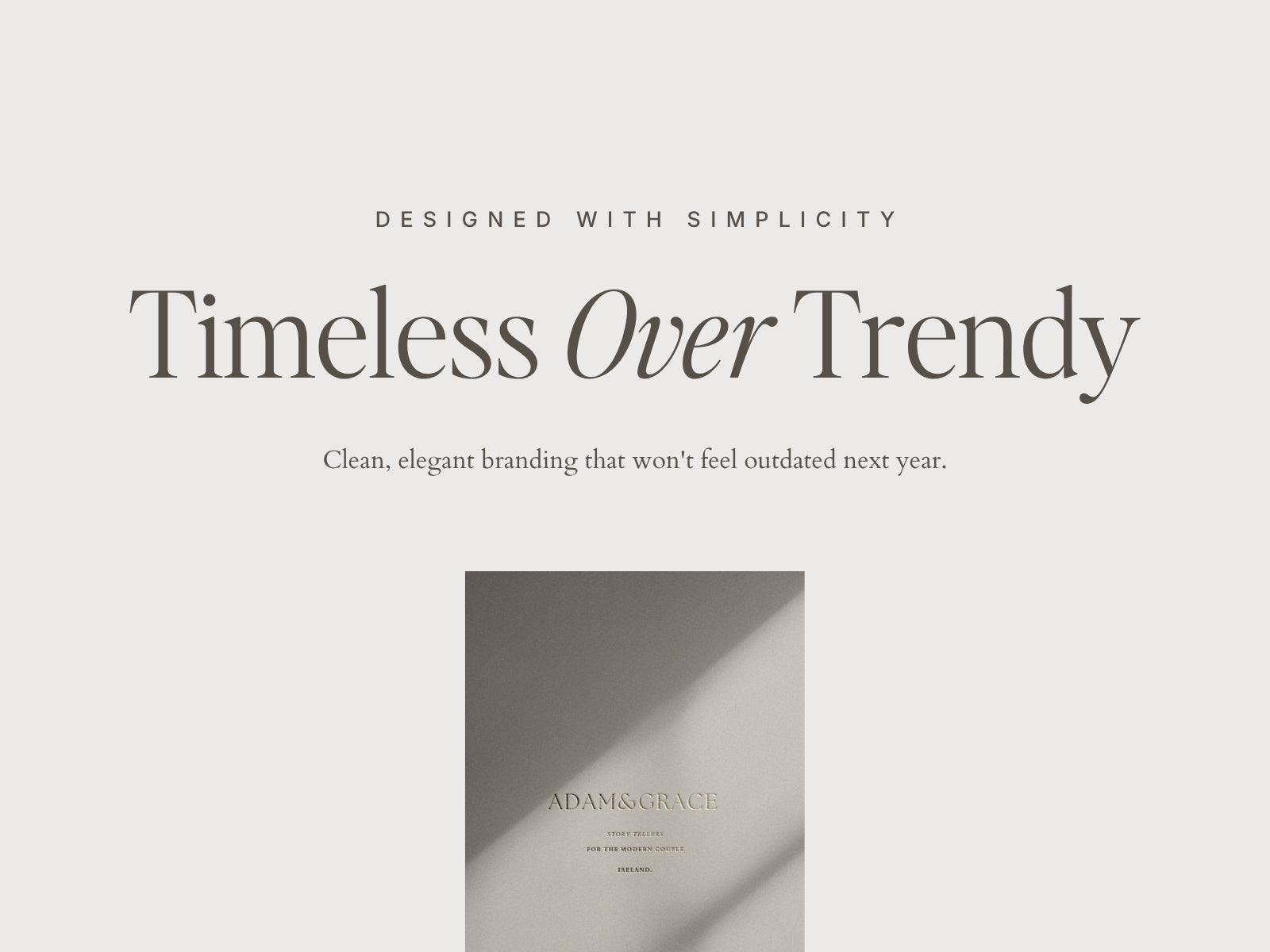 Timeless over trendy - clean, elegant logo branding