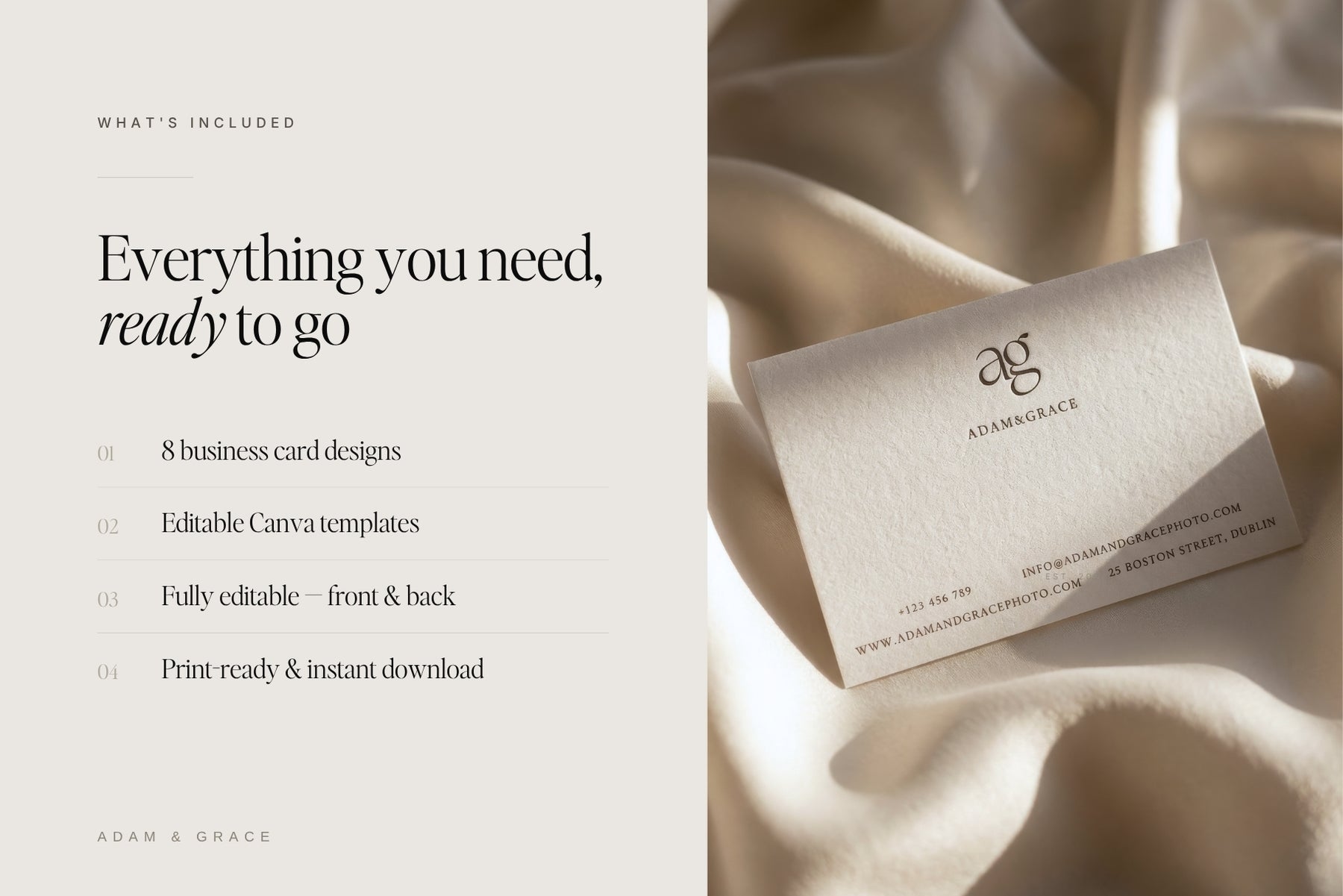 Everything you need, ready to go - editable Canva business card template