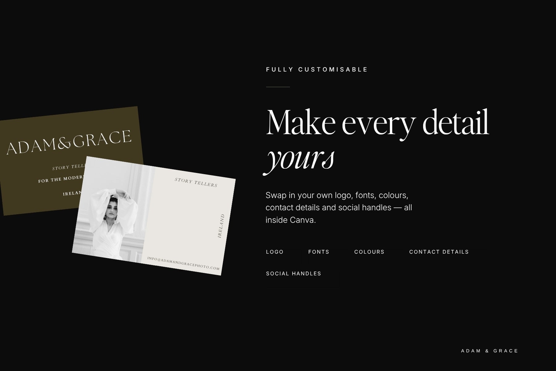 Make every detail yours - customise the business card in Canva