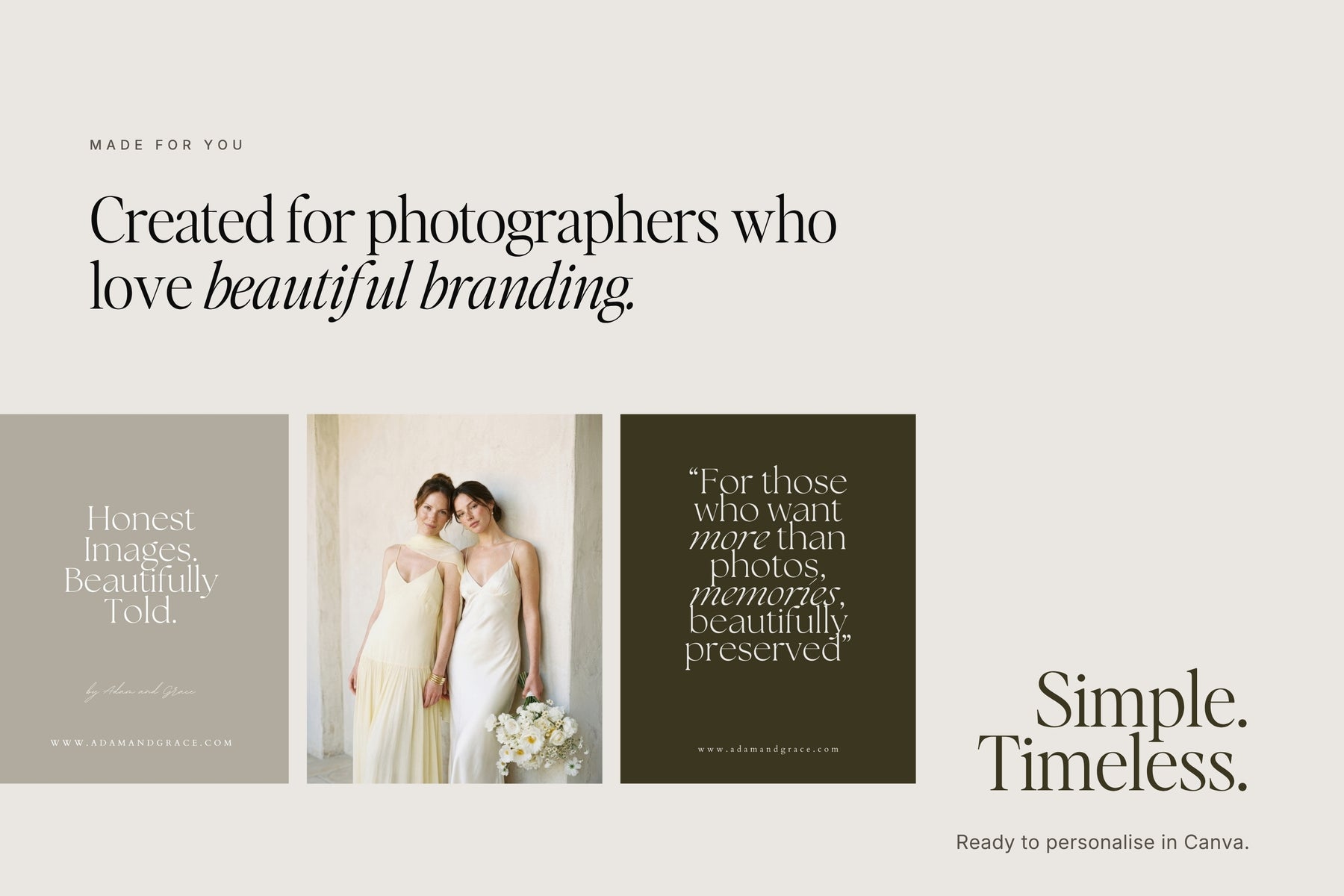 Created for photographers who love beautiful branding
