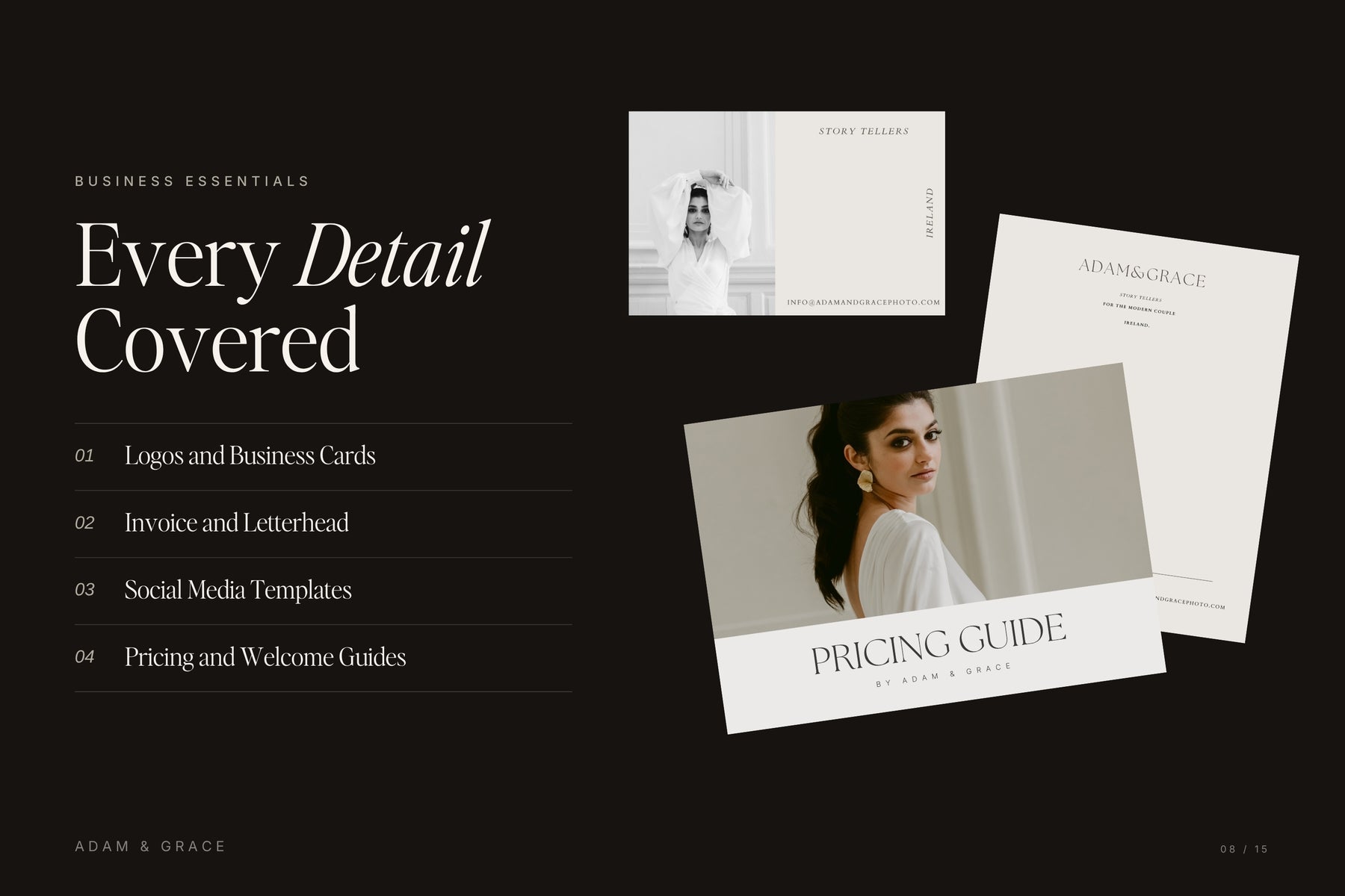 Every detail covered — the full branding suite shown on a tablet