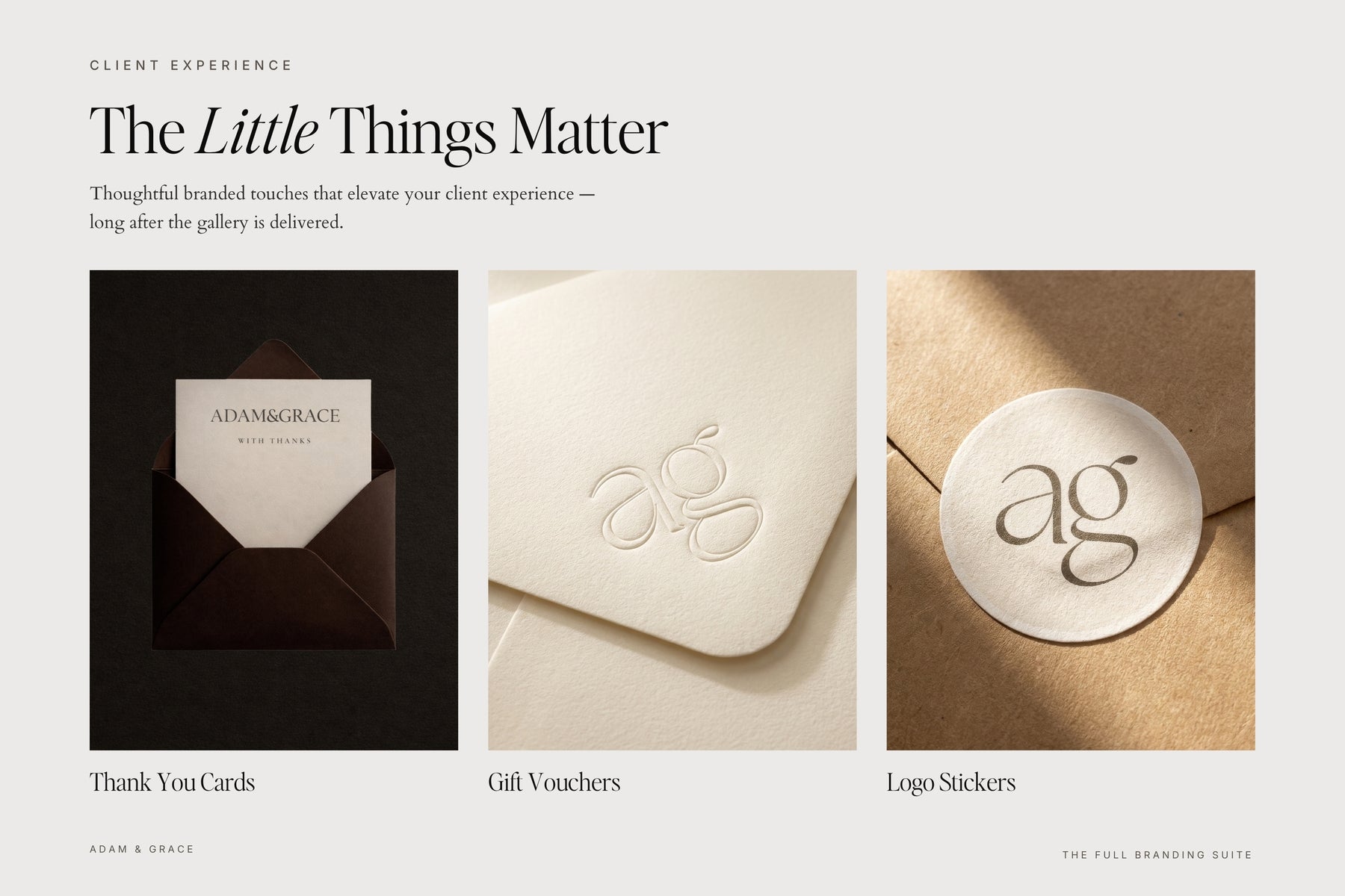 The little things matter — wax seals, gift vouchers and logo stickers
