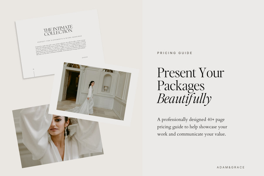 Present your packages beautifully with branded pricing guides