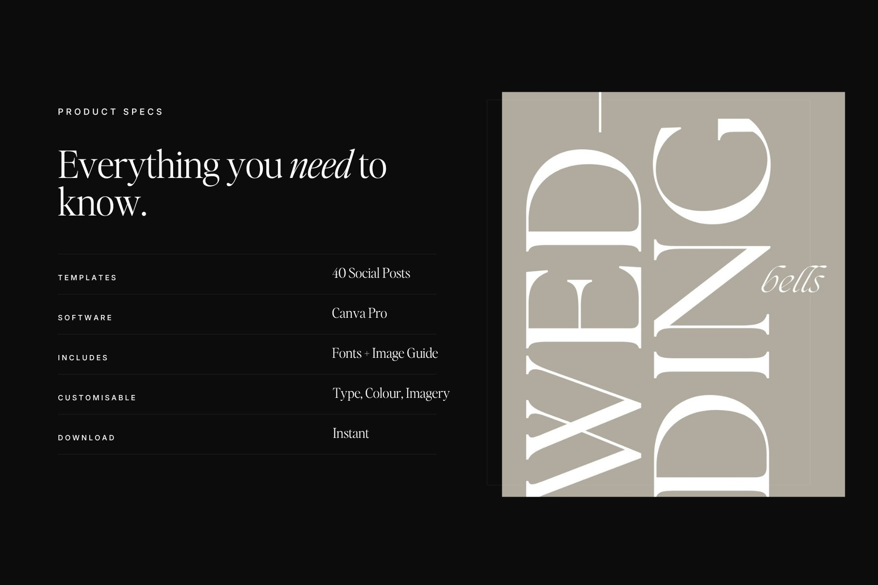 Everything you need - editable wedding Instagram templates