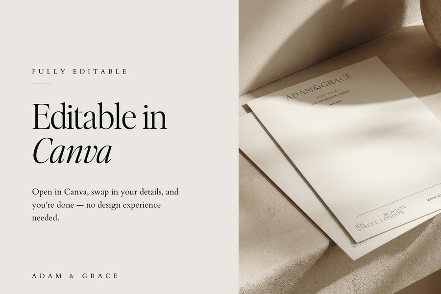 Editable in Canva - customise the letterhead with your own details