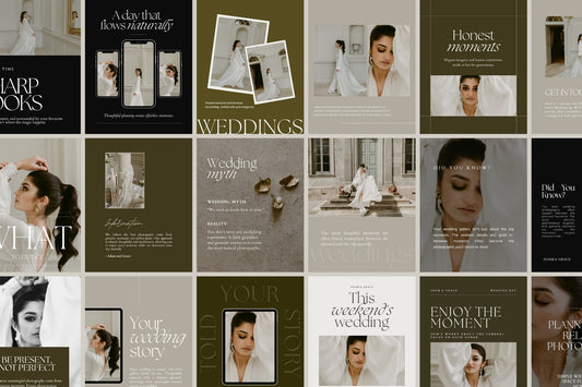 AG Social Media Templates 2.0 — 60 editable Canva Instagram templates for wedding photographers