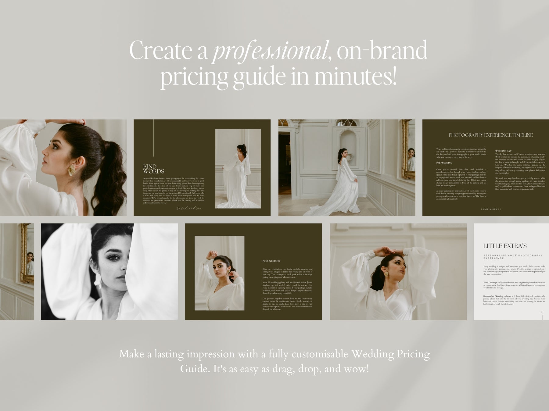 Create a professional, on-brand pricing guide in minutes