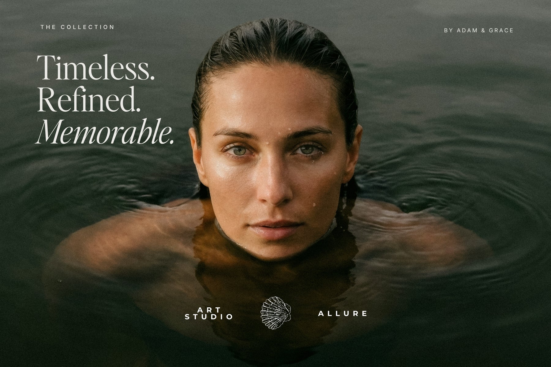 Allure logo set shown across brand touchpoints and stationery