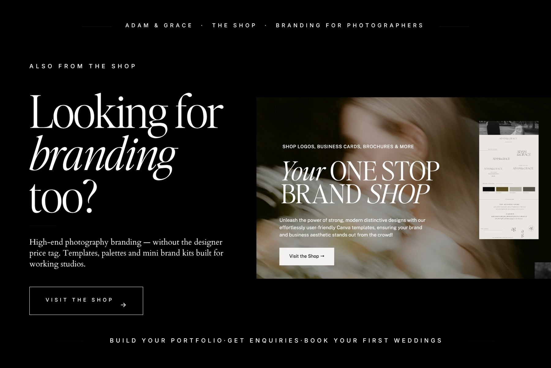 Looking for branding? Adam and Grace brand shop templates