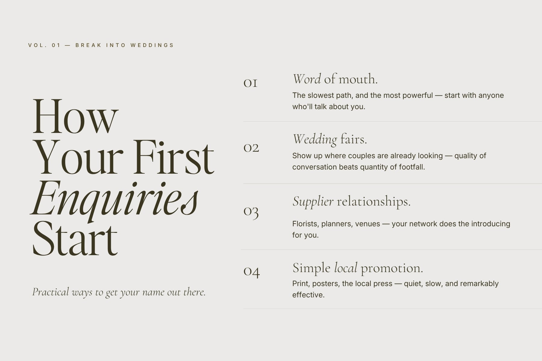 How your first wedding photography enquiries start
