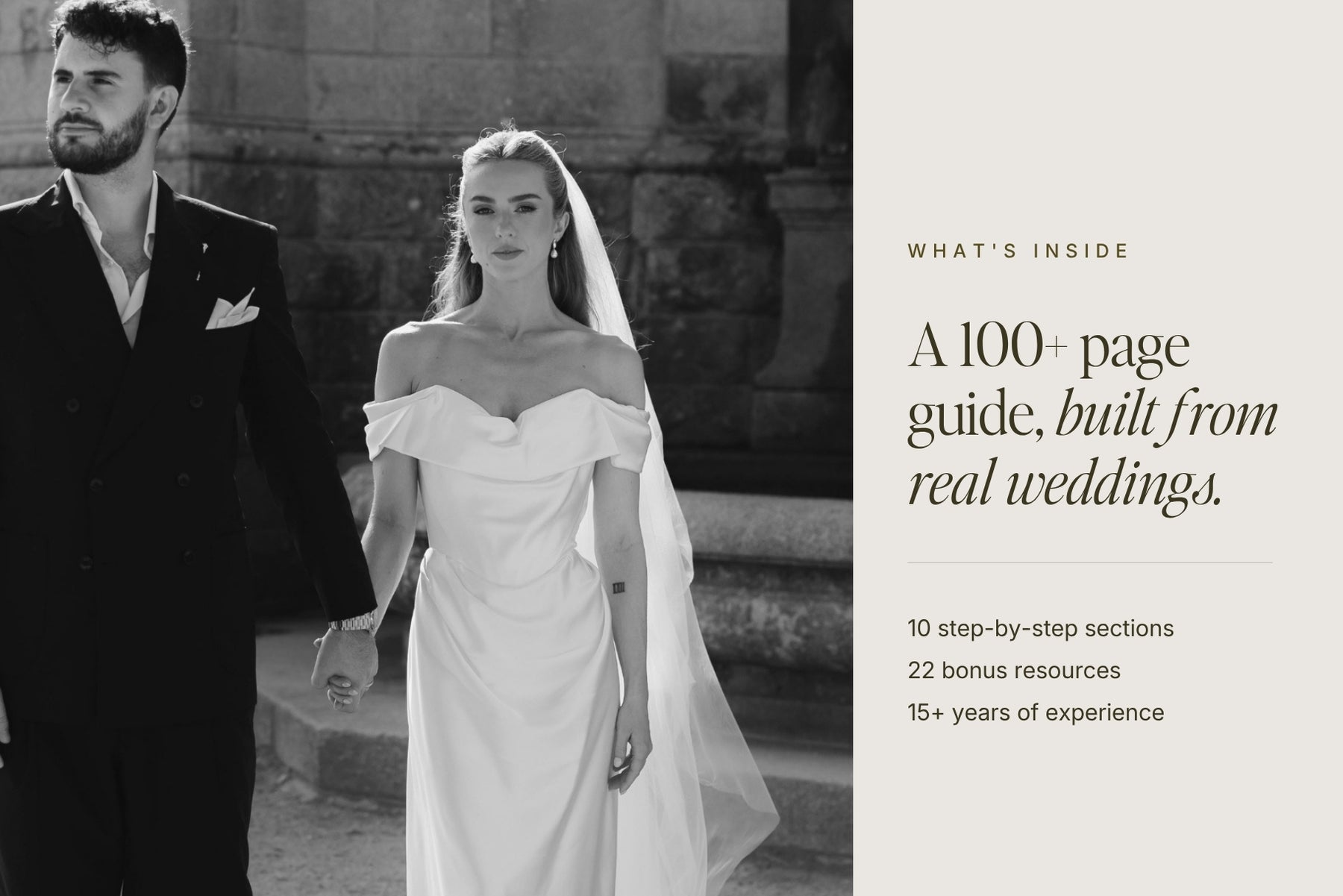 Break Into Weddings, a 100+ page wedding photography guide for beginners