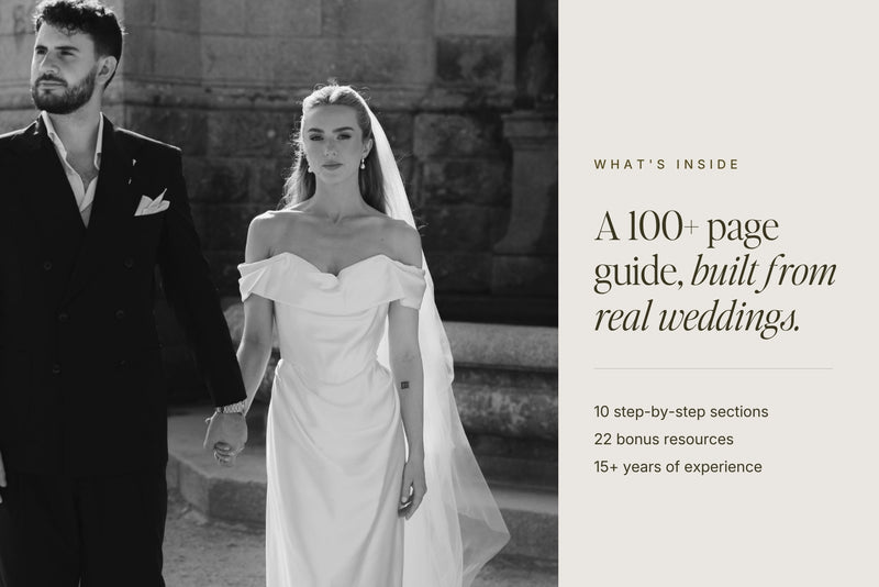 Break Into Weddings, a 100+ page wedding photography guide for beginners