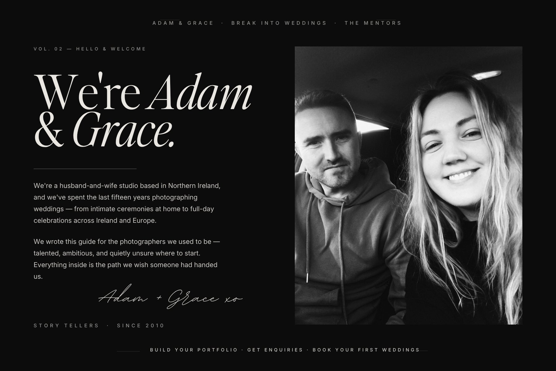 Meet Adam and Grace, the wedding photographers behind the guide