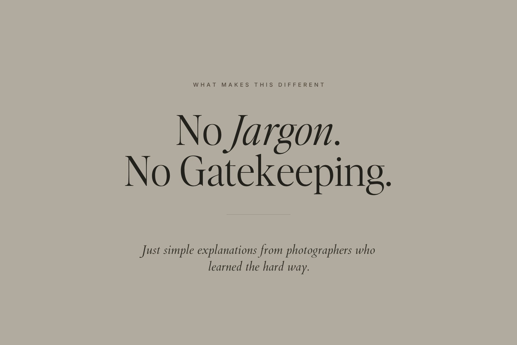No jargon, no gatekeeping - a plain English camera guide