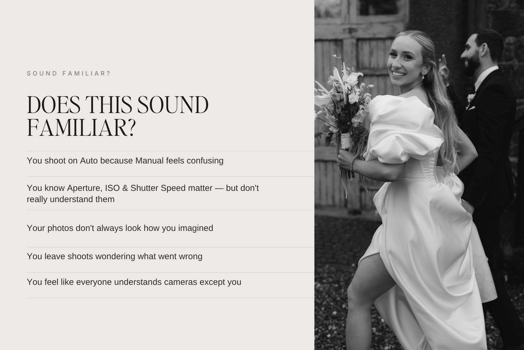 Does this sound familiar? Camera settings guide for photographers