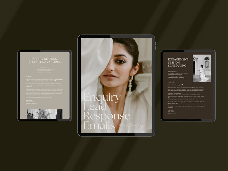 Email templates for wedding photographers - product cover
