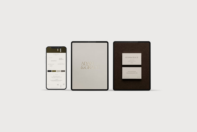 Mini Brand Kit shown on a phone, tablet and business cards