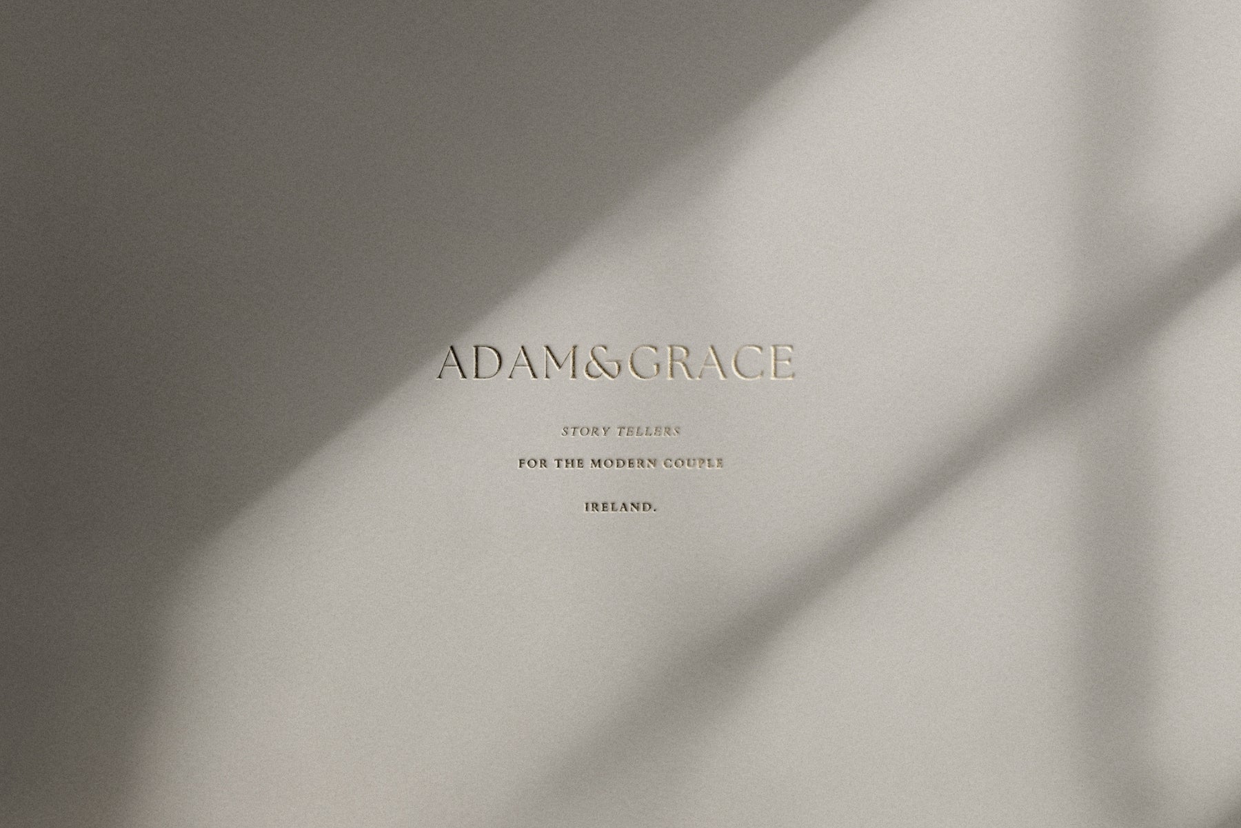 Adam and Grace minimal logo on fabric