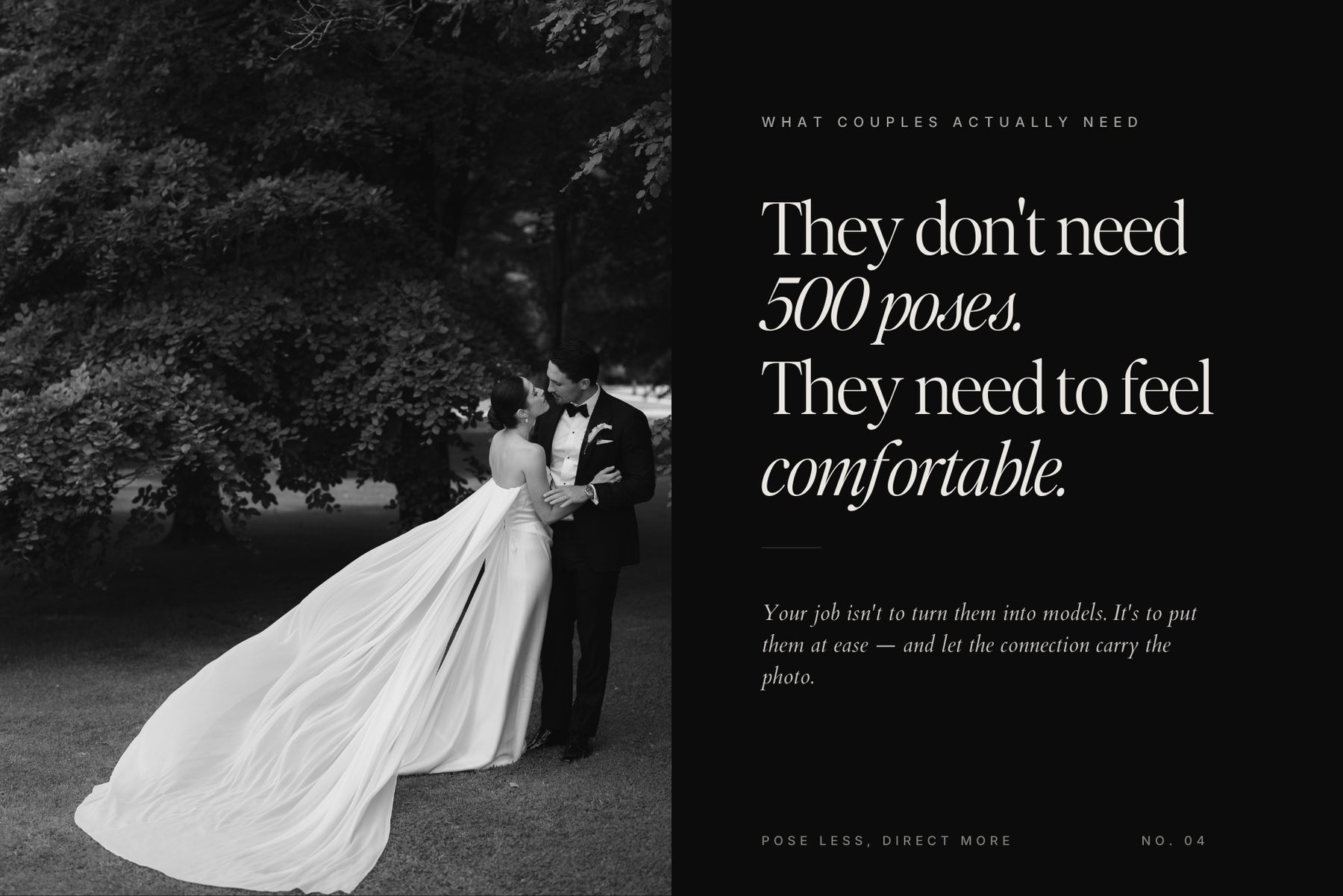 Couples don't need 500 poses, they need to feel comfortable