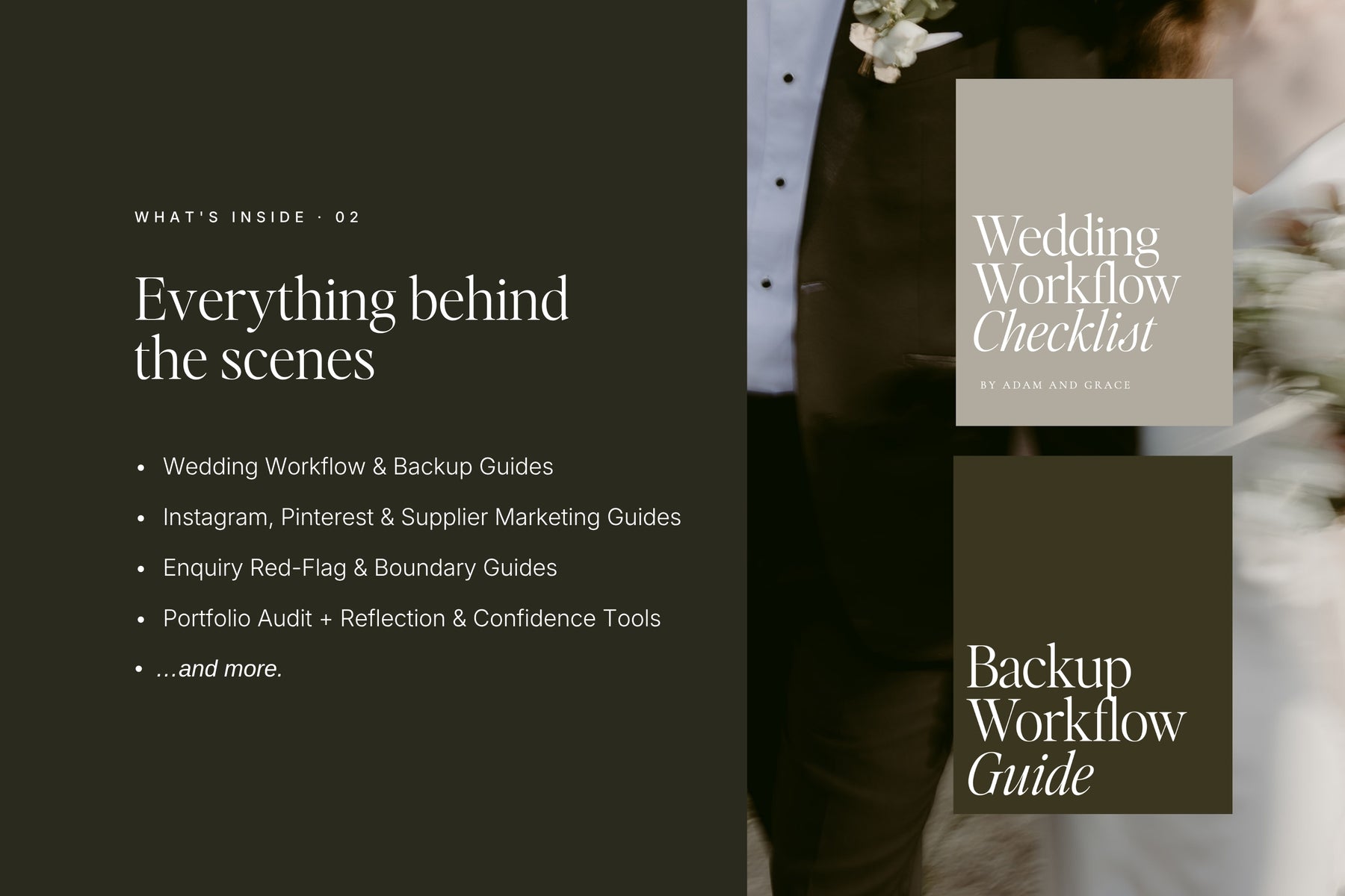 Everything behind the scenes — workflow and backup guides