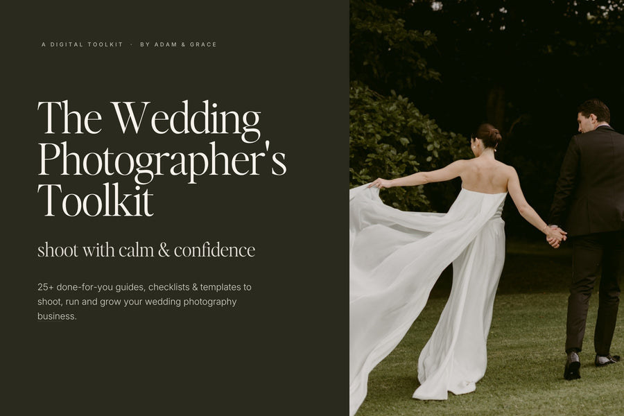 The Wedding Photographer's Toolkit — 25+ guides, checklists and templates to shoot with calm and confidence