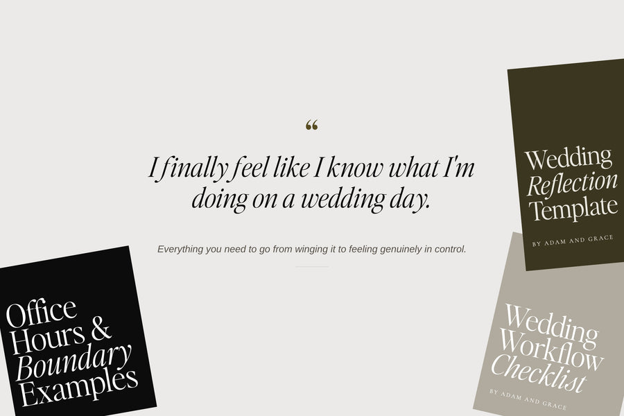 I finally feel like I know what I'm doing on a wedding day