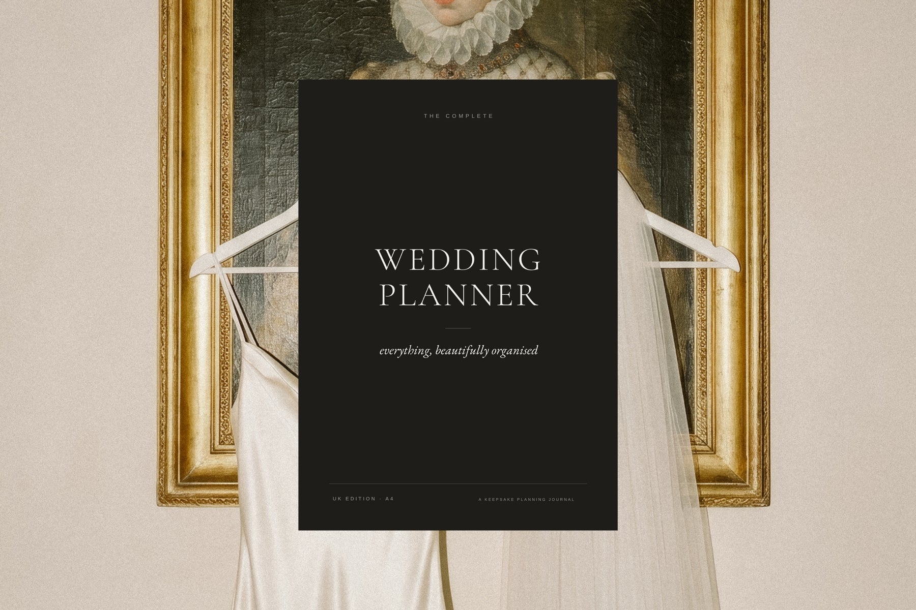 The Complete Wedding Planner cover — a 77-page printable and editable Canva wedding planner