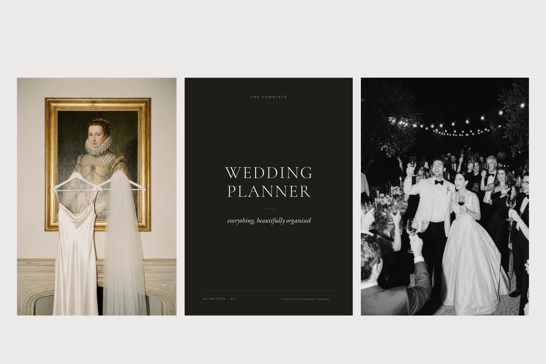 The Complete Wedding Planner shown with an editorial wedding celebration