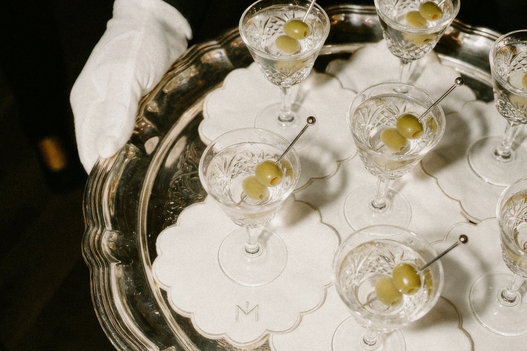 Editorial wedding drinks detail — The Complete Wedding Planner