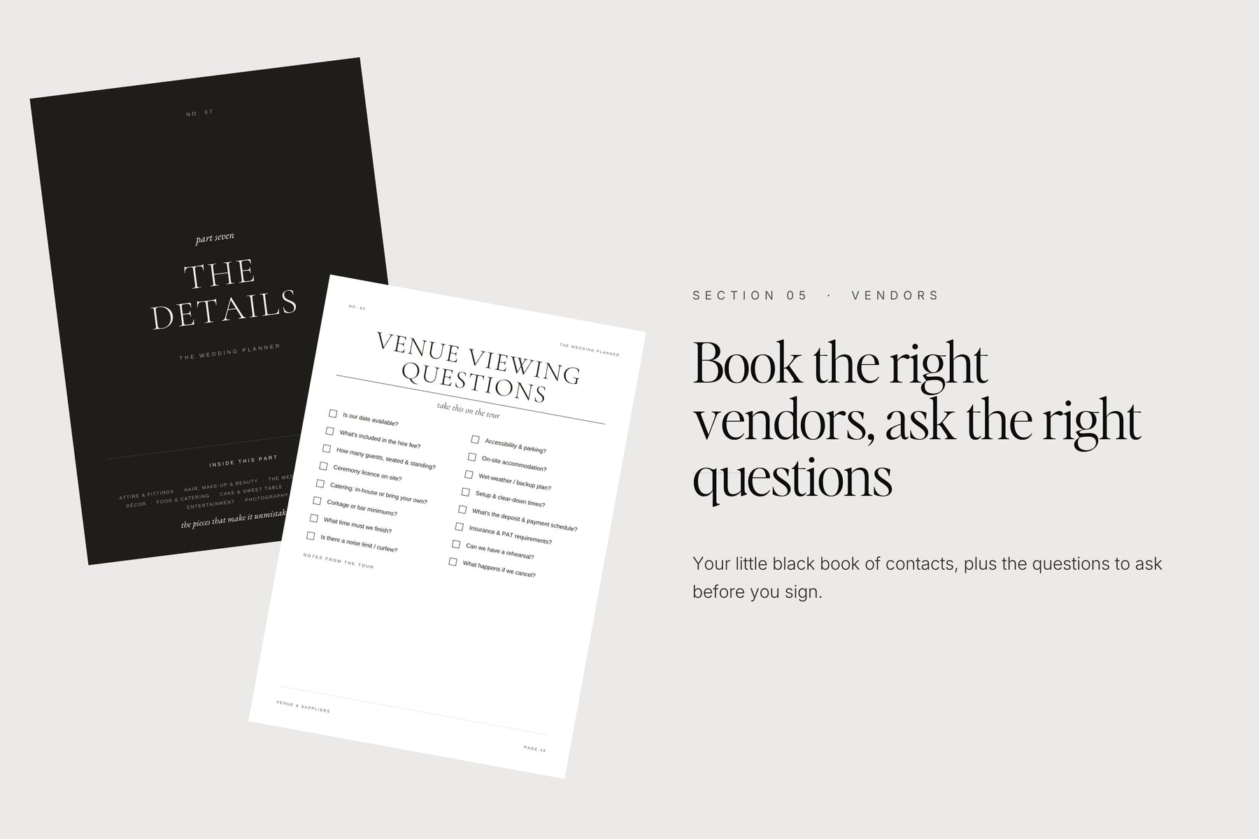 Wedding venue and supplier questions to ask before you book