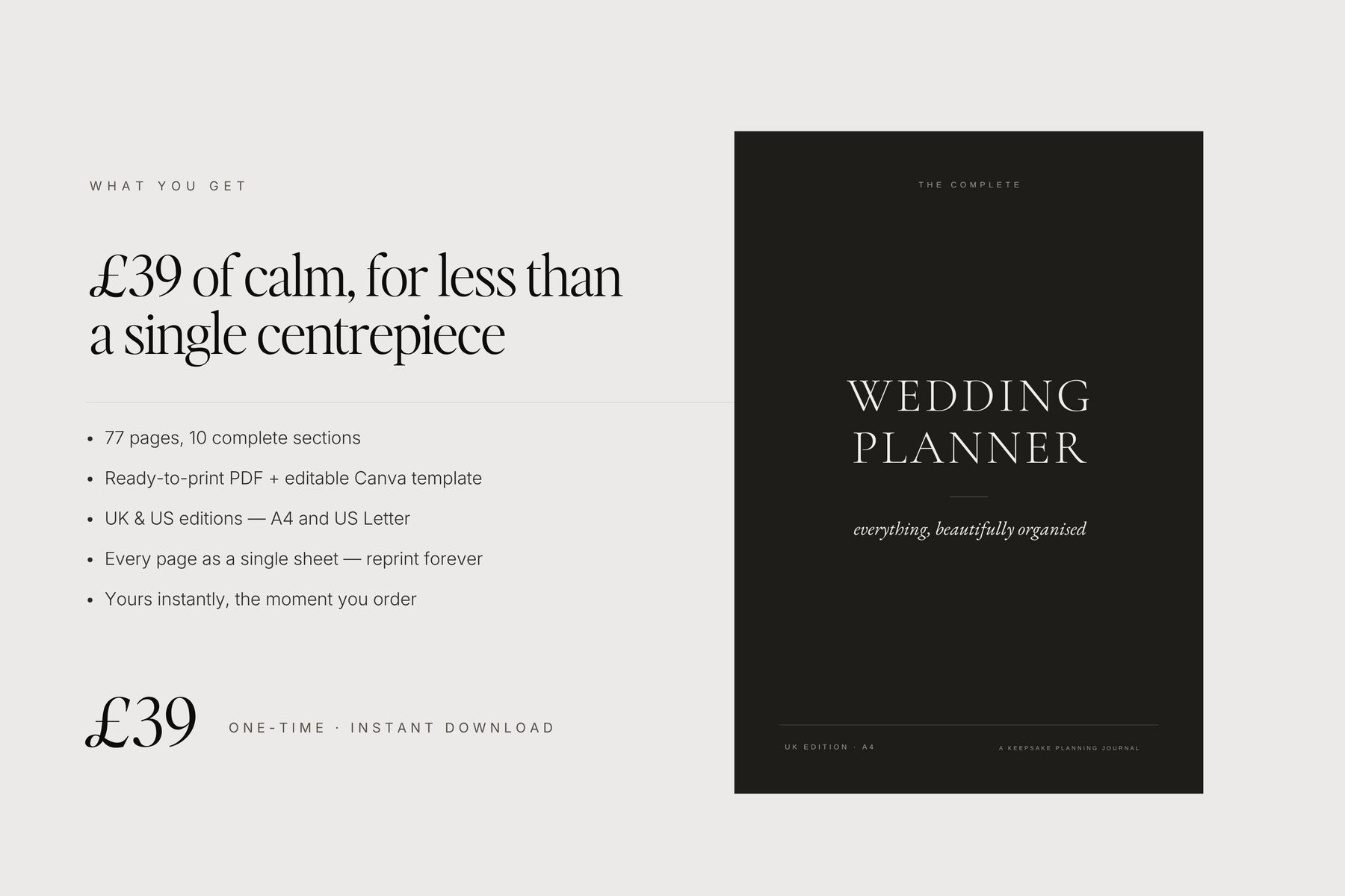 A complete, editorial wedding planner for a calm, organised wedding