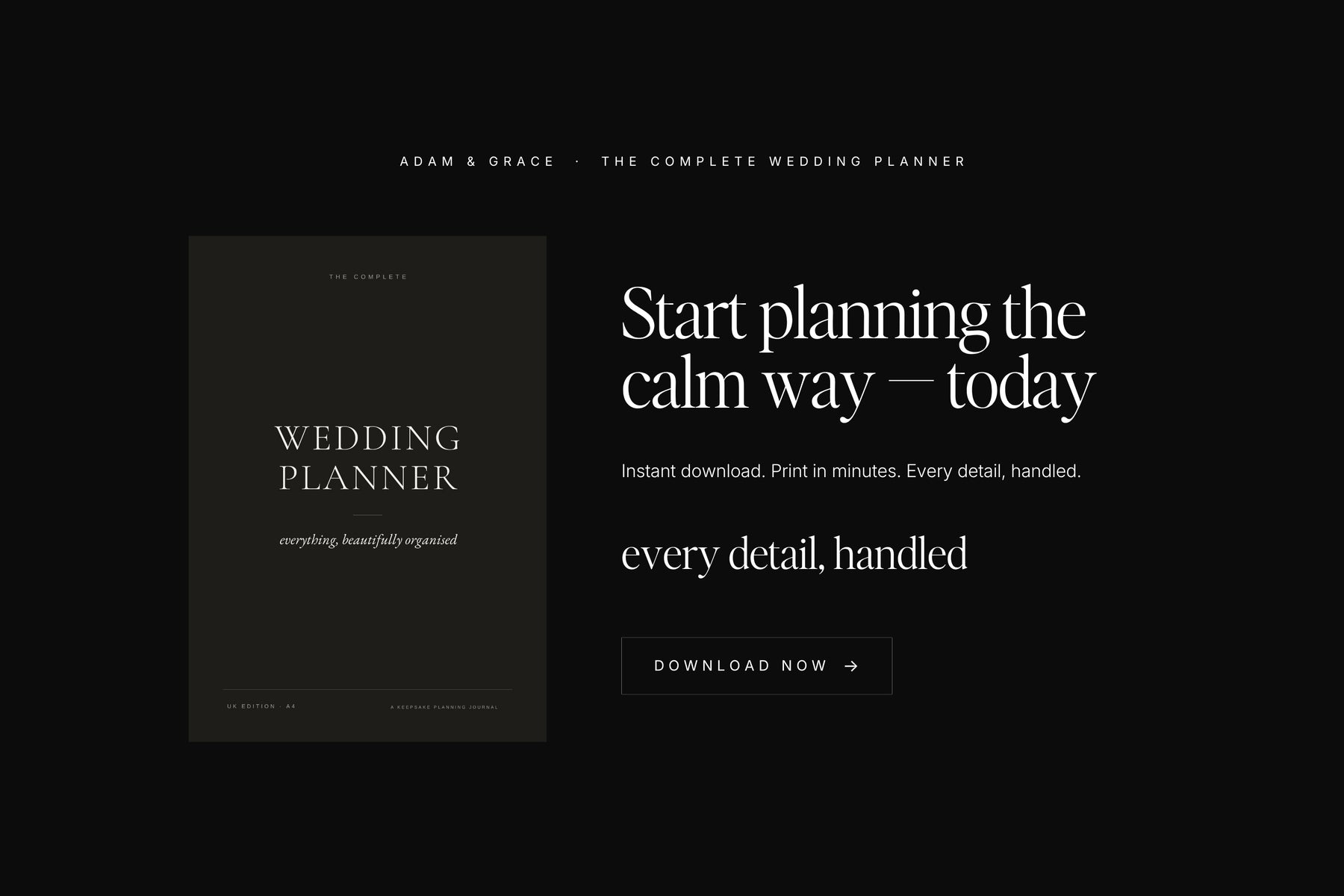 Shop The Complete Wedding Planner — printable and Canva, UK and US editions