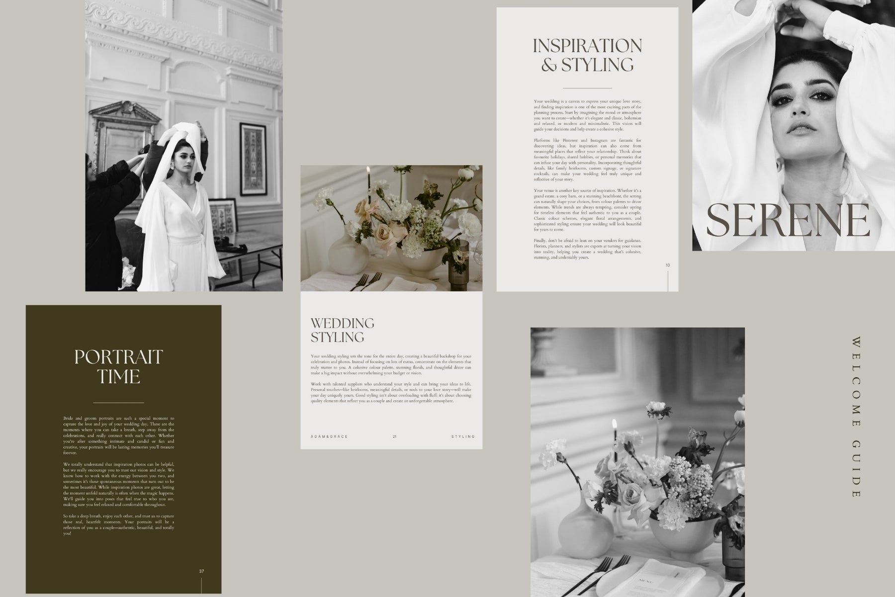 Wedding welcome guide template mockup
