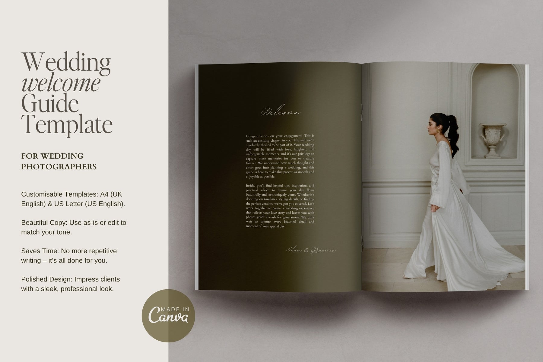 Wedding welcome guide template pages