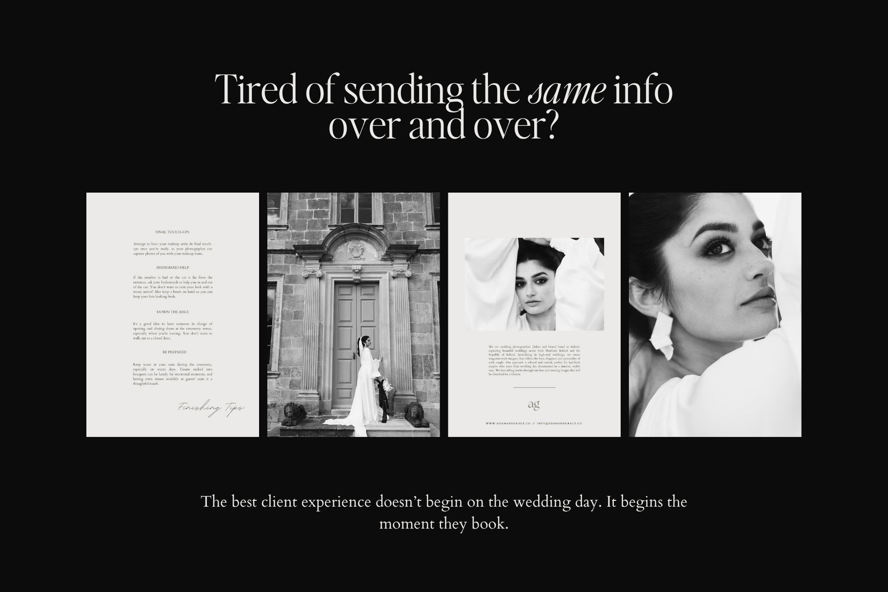 Client testimonial for the wedding welcome guide