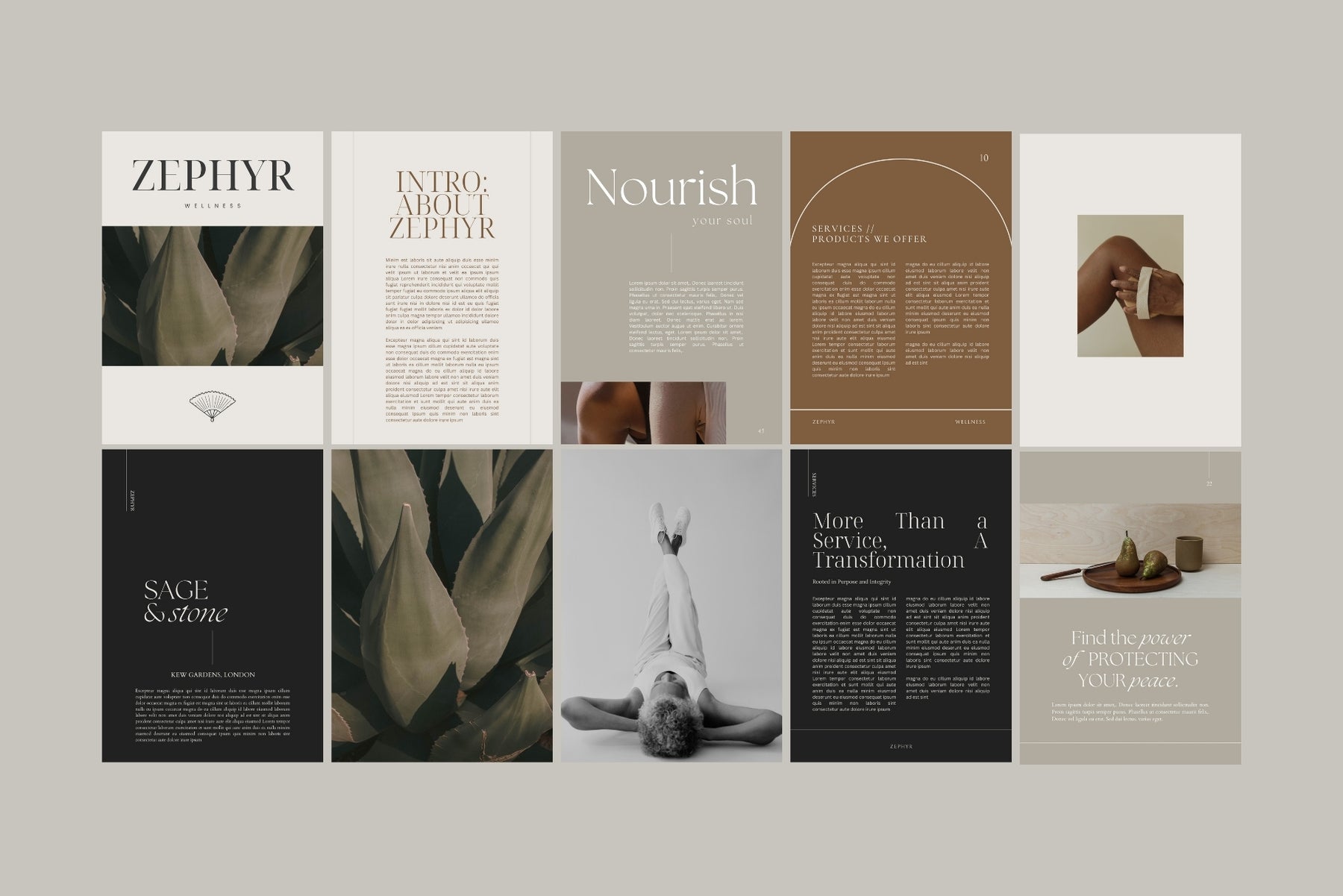 How the Zephyr brochure Canva template works