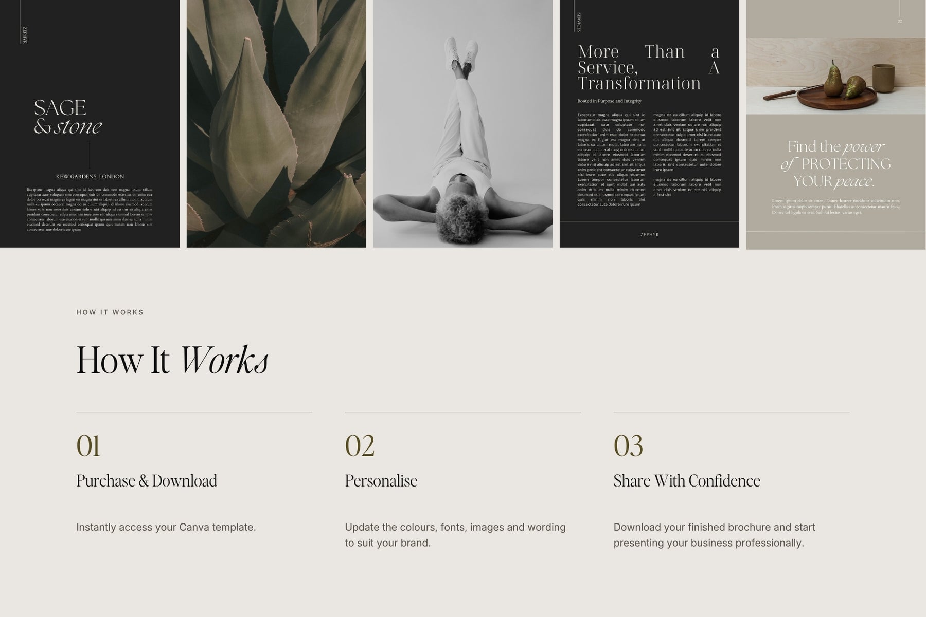 How the editable Zephyr brochure template works