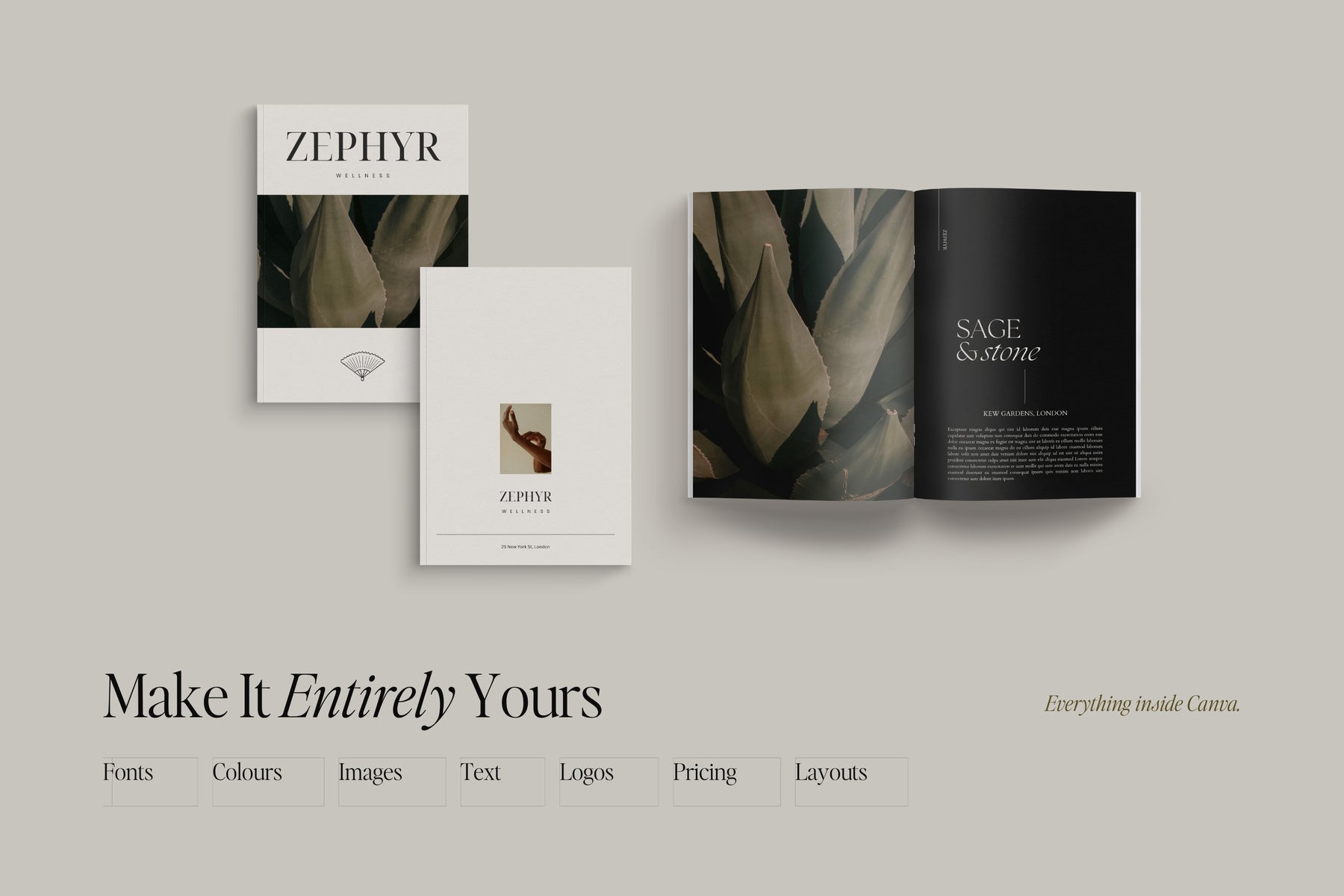 Make it entirely yours — customise the Zephyr suite in Canva
