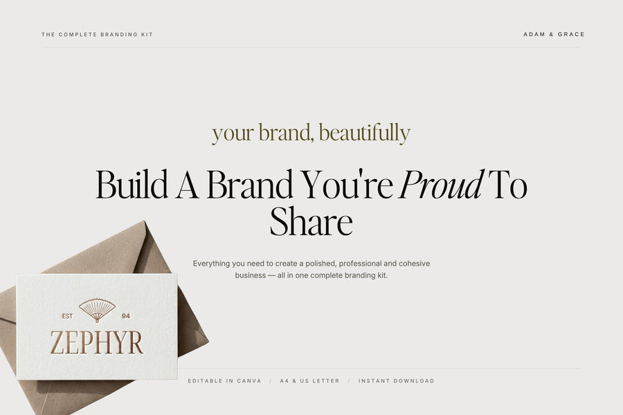 Build a brand you're proud to share with the Zephyr Full Branding Suite